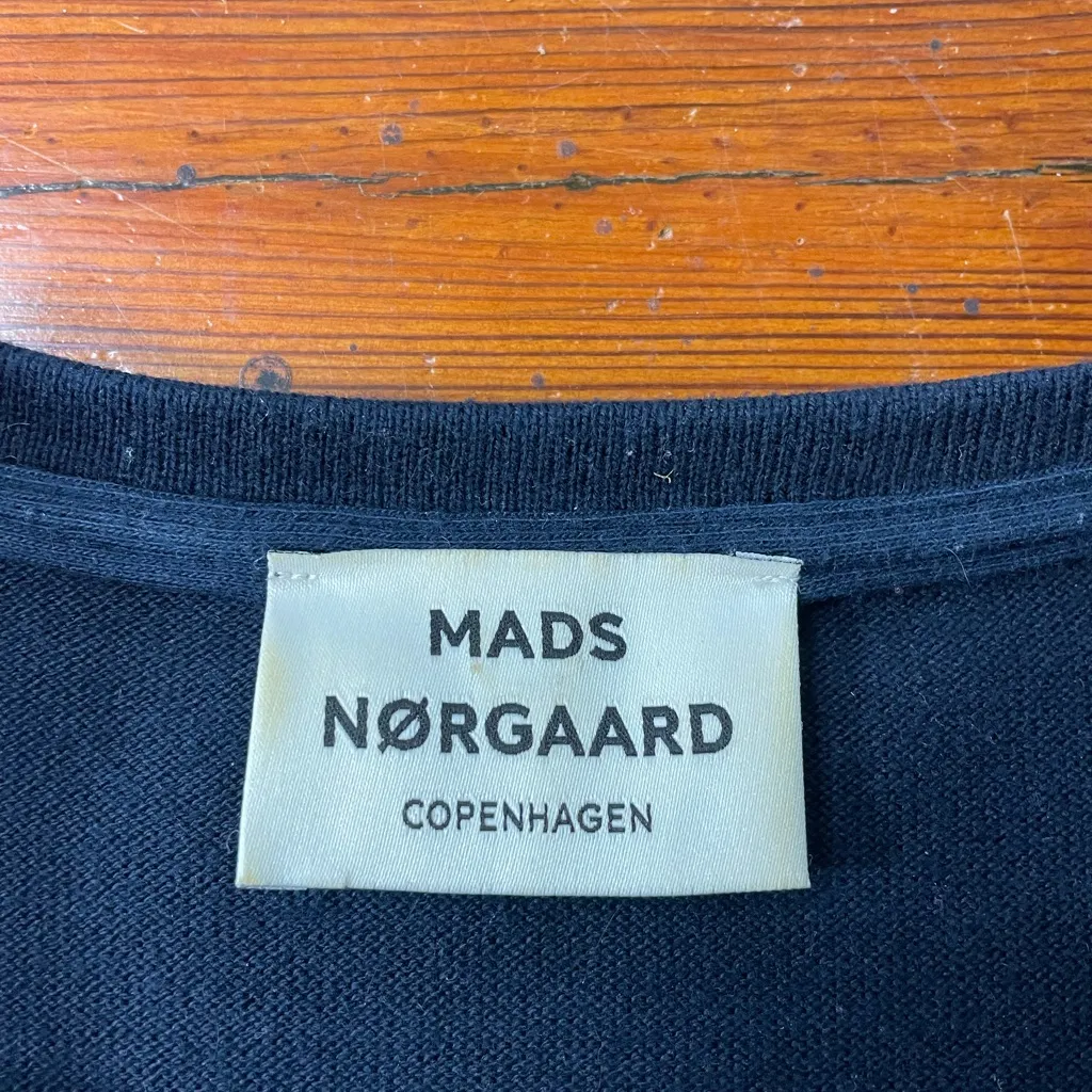 Mads Nørgaard Copenhagen Scandi Red & Navy Stripe Long Sleeve Sweater Dress~S Blue - Image 12