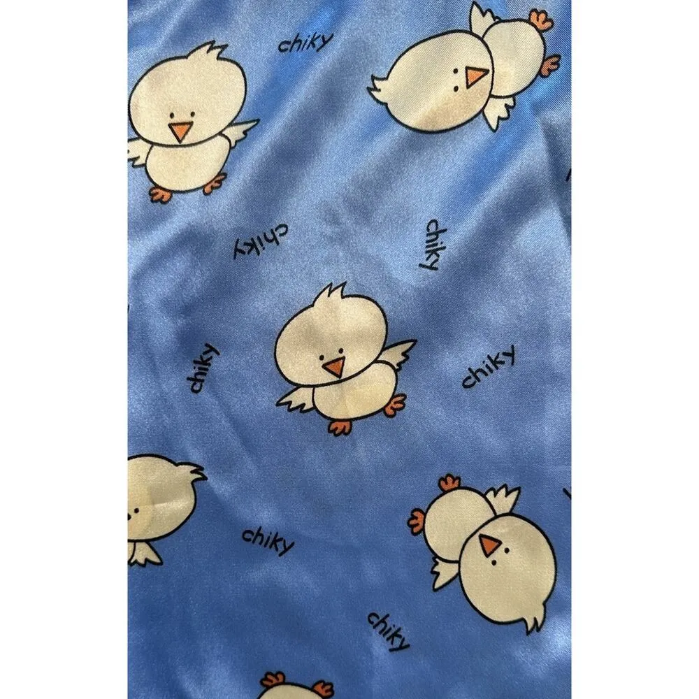 SP Pjs Blue Yellow Duck Chiky Chick Silky Blue Pajama Set Easter Cami & Pants M Size M - Image 8