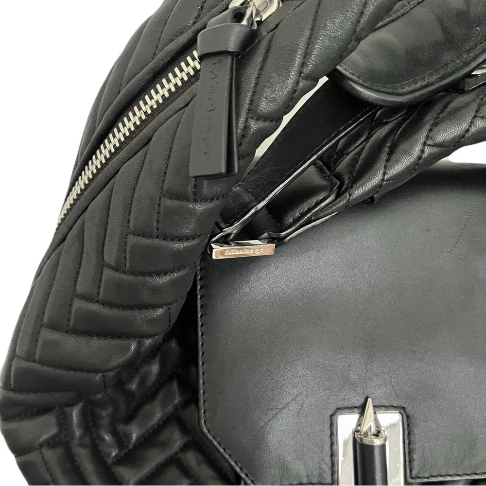 Mackage  Black Quilted Leather ‘Dara’ Oversized Moto Hobo Bag - Image 6