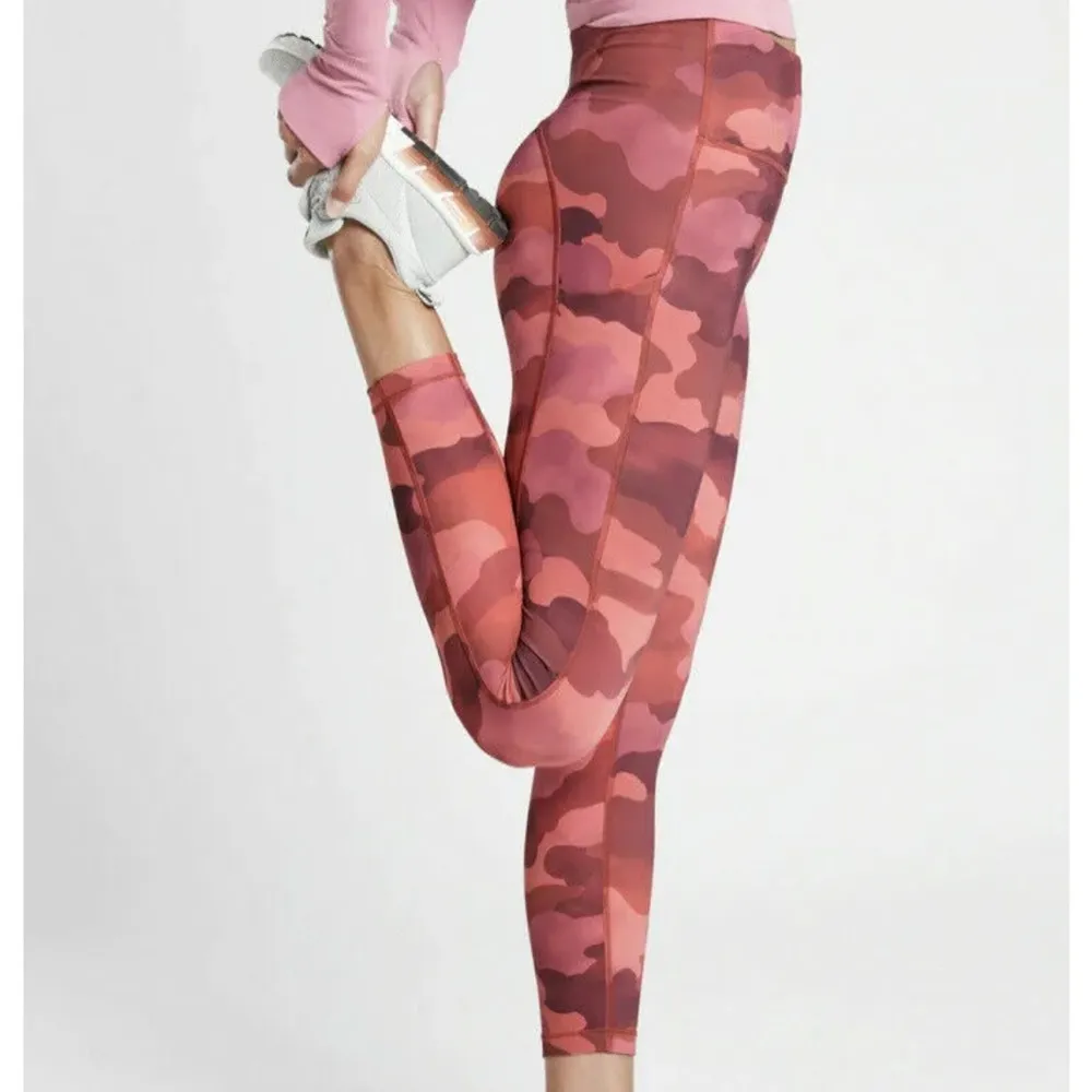 ATHLETA Ultimate Stash Printed 7/8 Tight Leggings Burgundy Pink Cloud Print Sz S - Image 4
