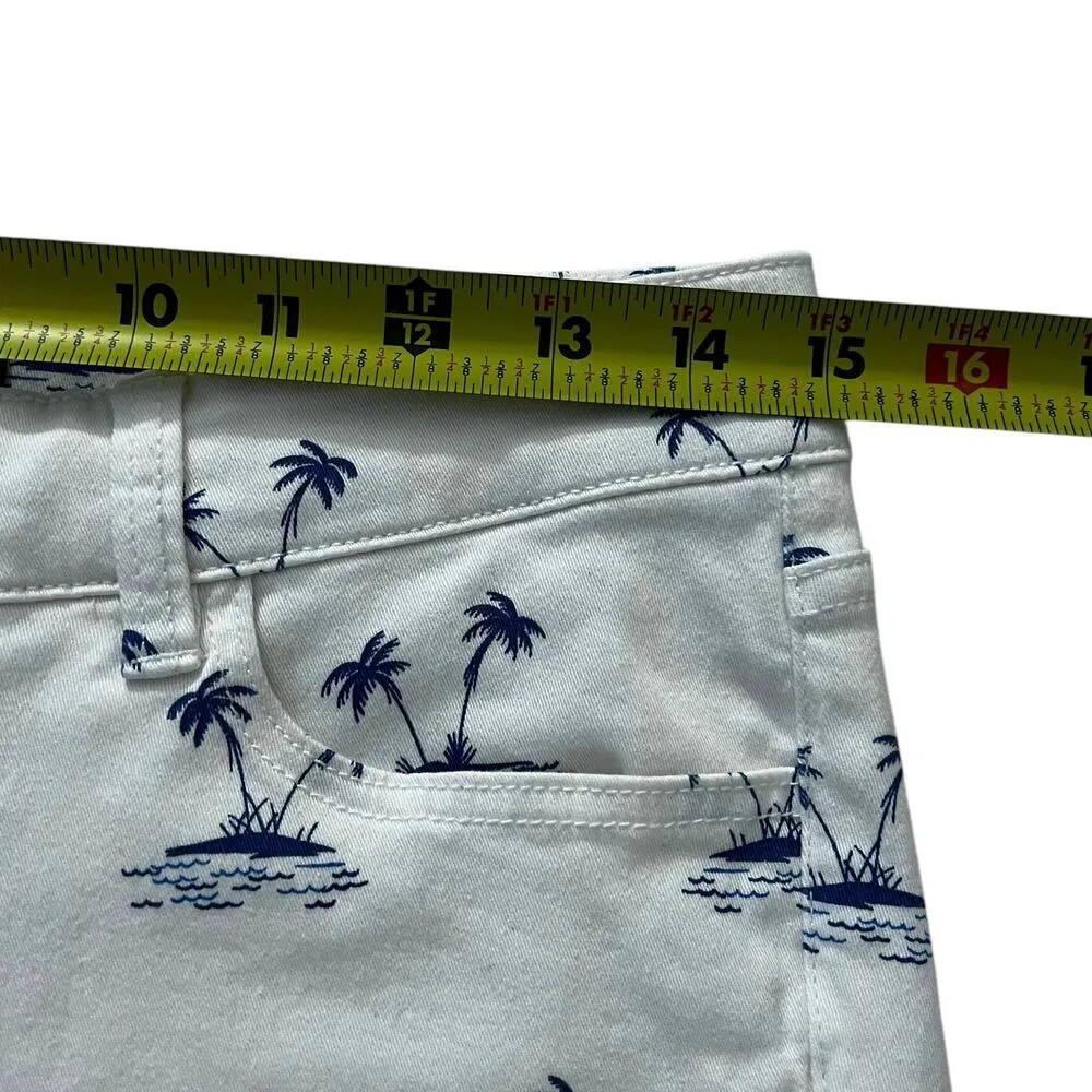 Chaps White & Blue Palm Trees Capri Pants Women Size 6 | 61-10 - Image 6