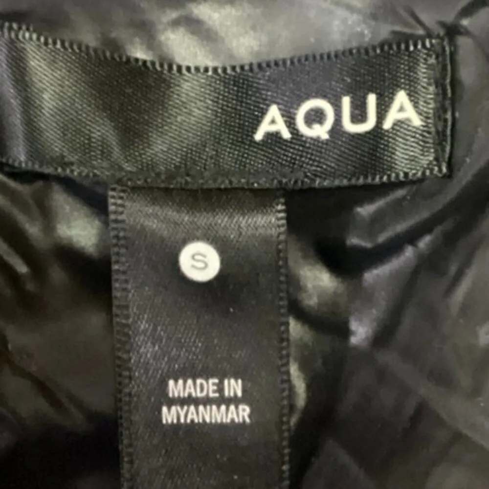 Aqua Women's Black Zip Up Quilted Pockets High Neck Packable Puffer Vest Coat S - Image 3