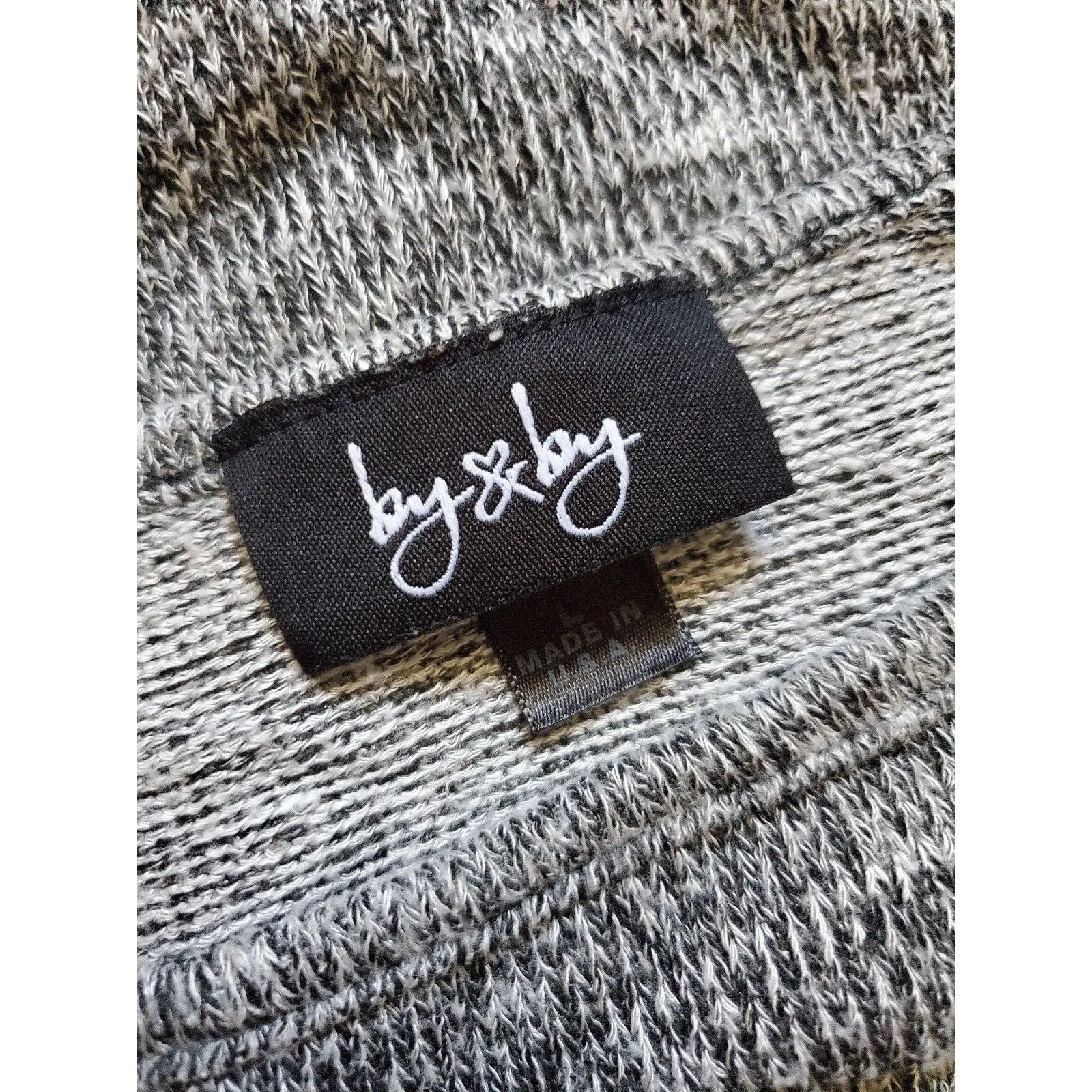 By & By Shirt Women Large Gray Black Lace Top Blouse Knit Long Sleeve USA Size undefined - Image 3