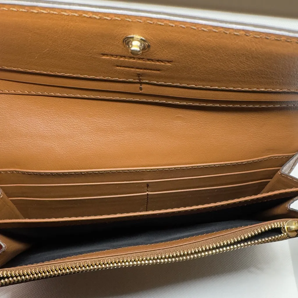 BURBERRY Nova Check Leather Long Wallet Beige Brown - Image 11