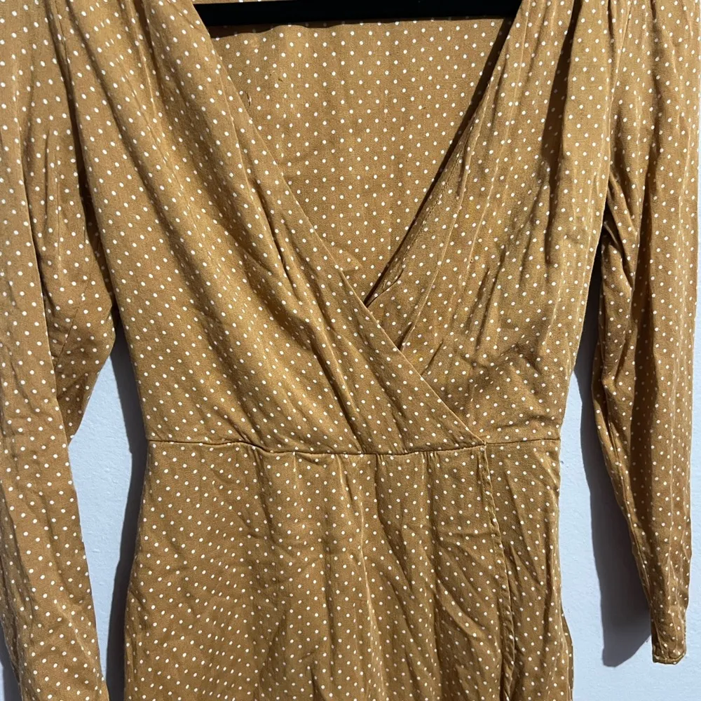 Urban Outfitters Long Sleeve Yellow Polka Dot Romper - Image 3