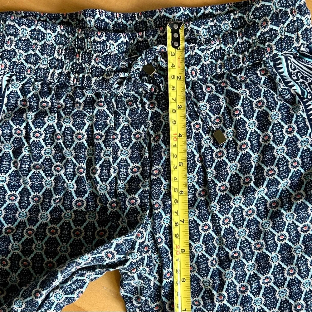 Ava Christine Abstract, Low Rise, Wide Leg Pant, Aqua, Navy Blue, Size XS/S Blue - Image 13