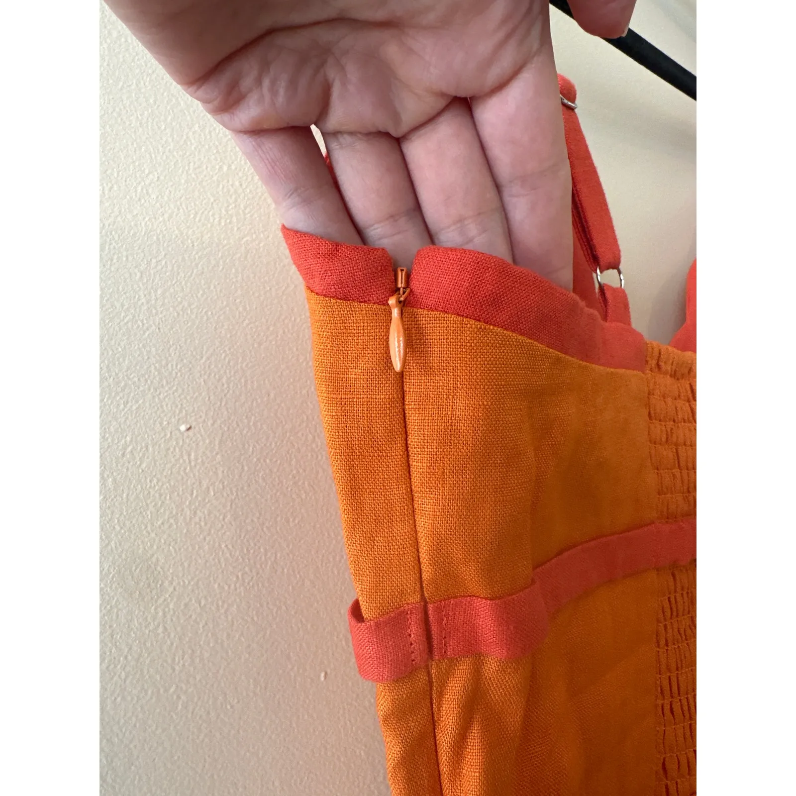 Reformation Sara Linen Dress Nectarine Orange NWT Size 8 Midi - Image 13