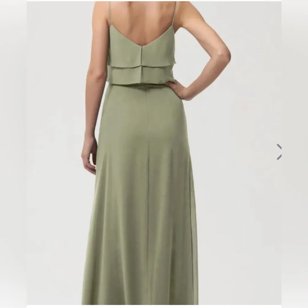 Jenny Yoo Sage Green Layered Maxi night / Party Dress size 8 - Image 2