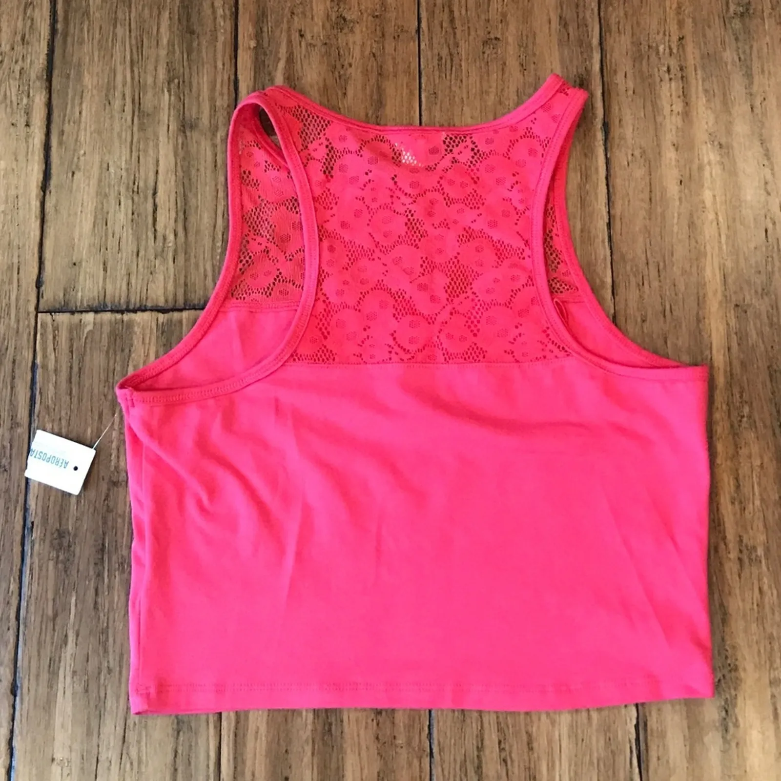 Aeropostale Crop Top Map to Mars Pink Lace - Image 6