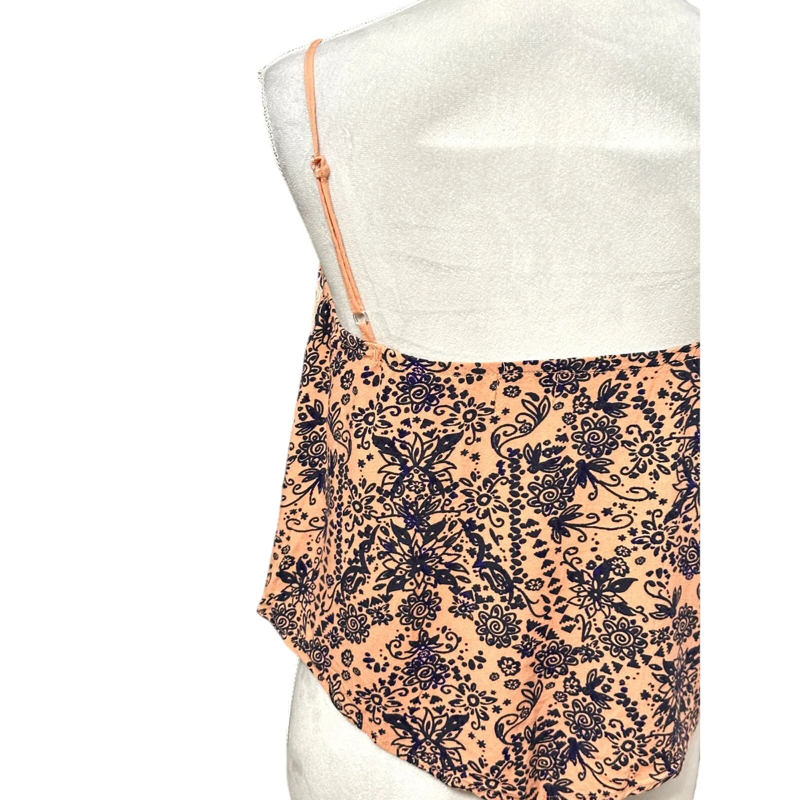 Eyelash Camisole Top Geometric Print Scoop Neck Spaghetti Straps Multicolor W XS - Image 6