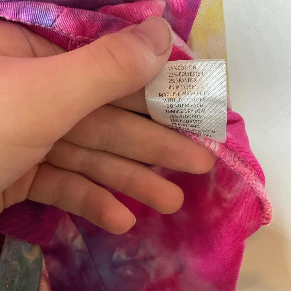 Monkey Ride Colorful Tie-Dye Pearl Snap Shirt Size Medium - Image 5