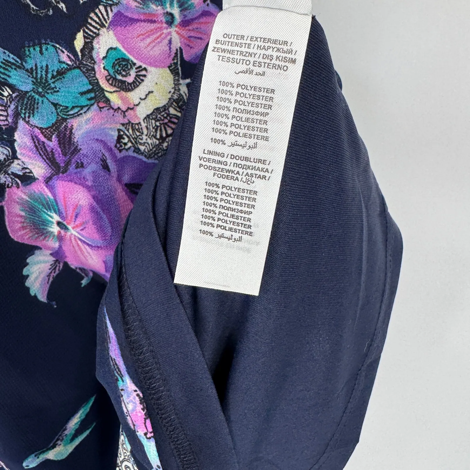 Yumi Babydoll Dress Large Blue Bird Print Whimsical Fairy Lace Sides‎ Tie Back - Image 12