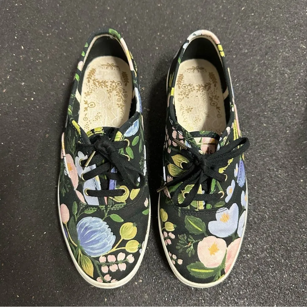 Rifle Paper Co. x Keds black floral tennis shoes - Image 2