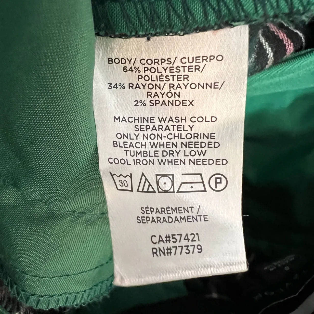 Ann‎ Taylor Green Plaid Pants Cuffed Ankle Preppy Smart Casual Size 0 - Image 6