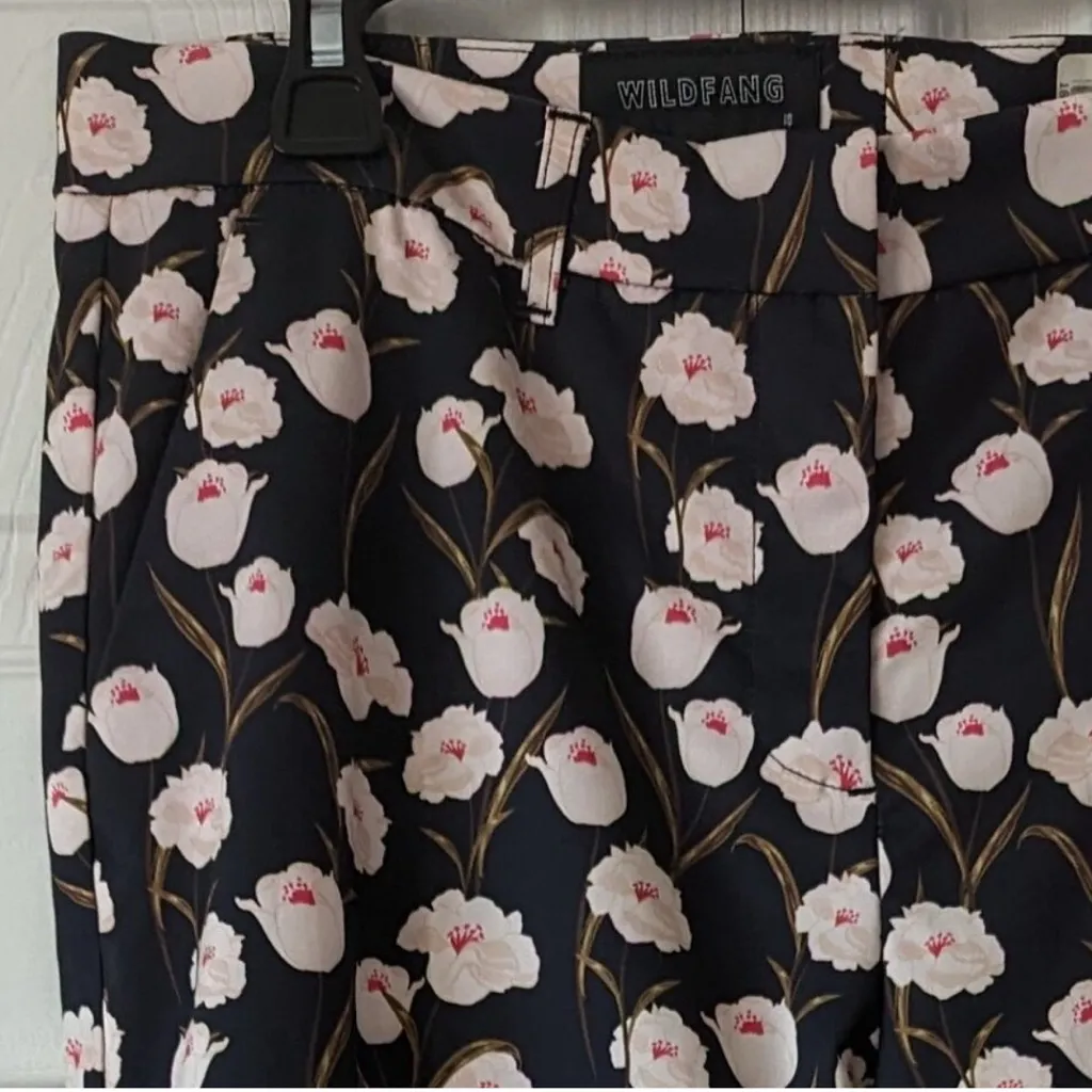 WildFang Empower Trouser NWT Size 18 Floral Blooms Pattern Ankle Length Pants Black - Image 10