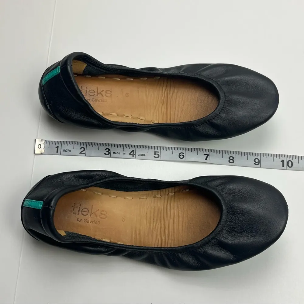 Tieks Garvieli Black Leather Ballet Flat Shoe Travel Foldable Women SZ 6 *FLAWED - Image 10