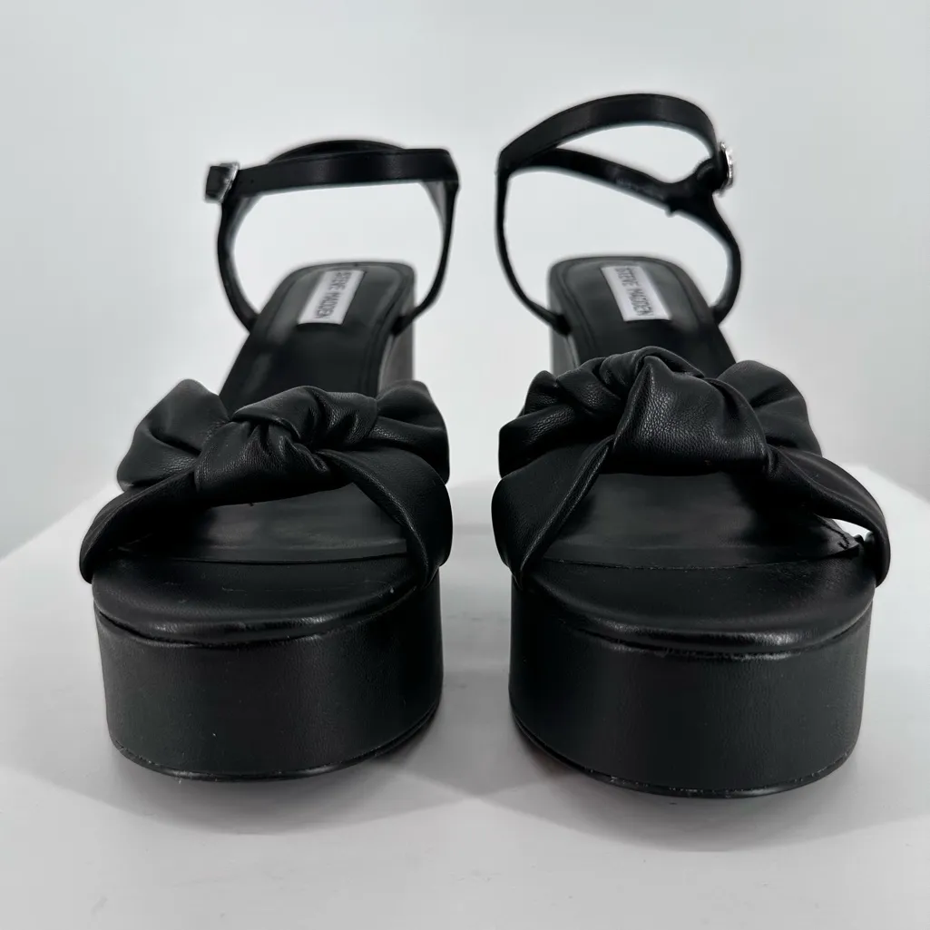 Steve Madden Mella Black Faux Leather Platform Sandals size 11 Ankle Strap - Image 3