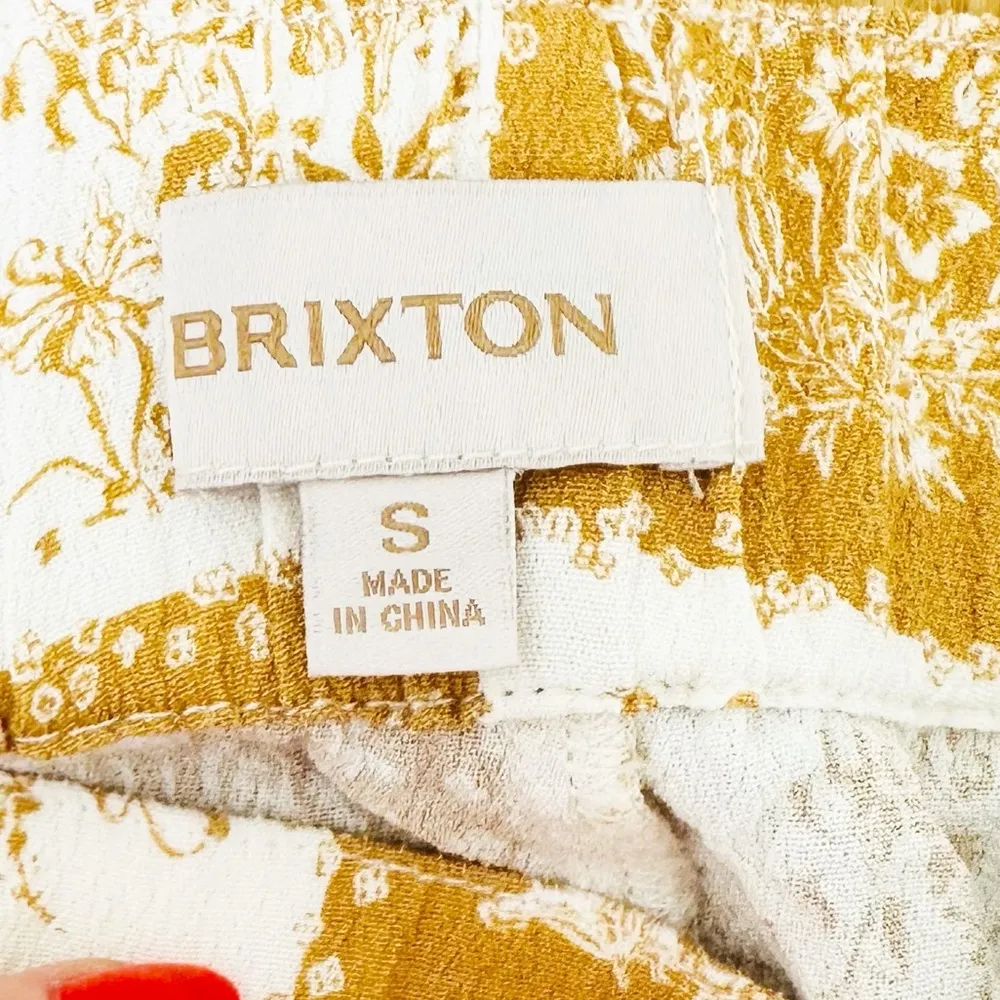 BRIXTON Patchwork Cropped Pant Yellow Small - Image 14