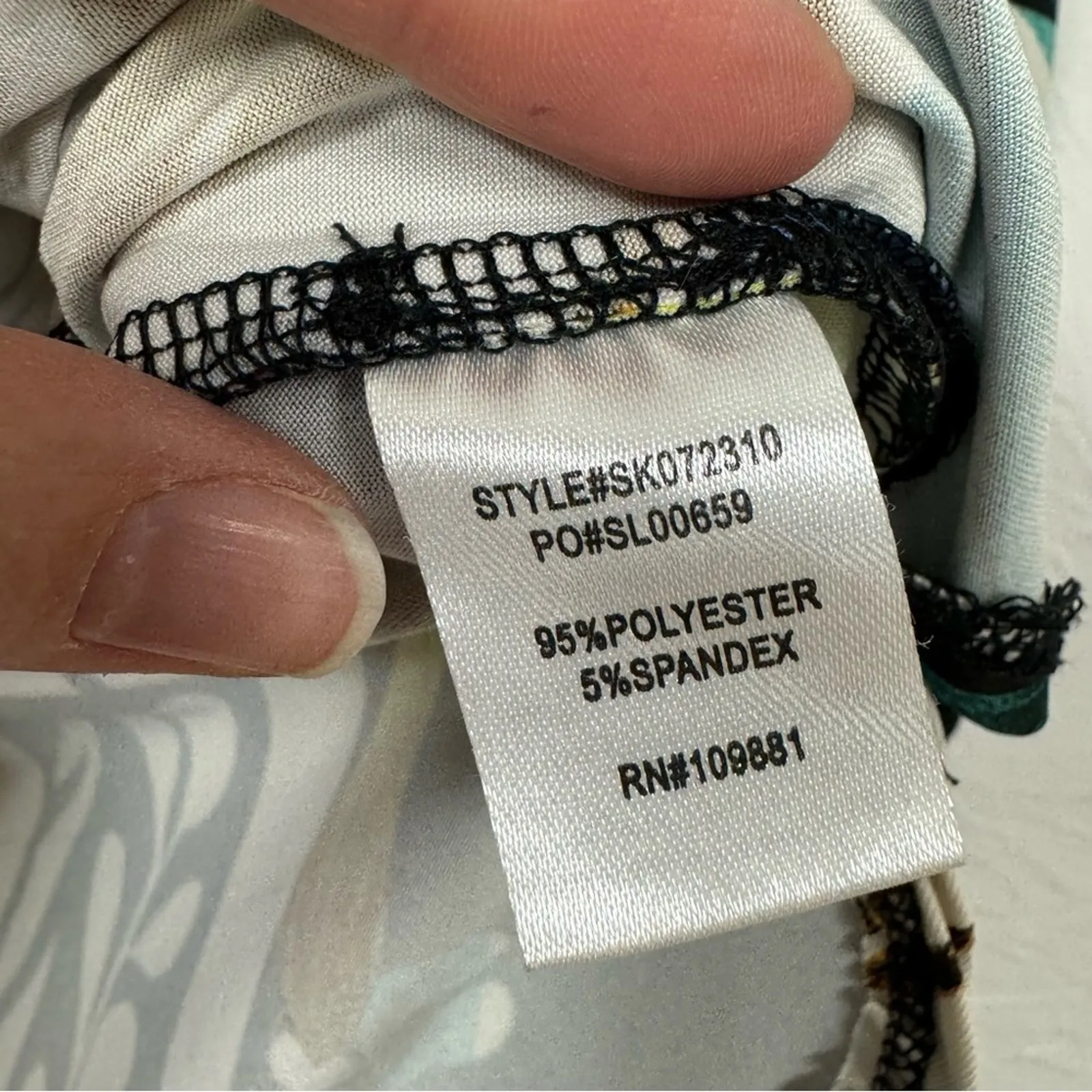 Sunny Leigh Black Floral 3/4 Sleeve Blouse Womens S Casual Fall Classic Tropical - Image 9