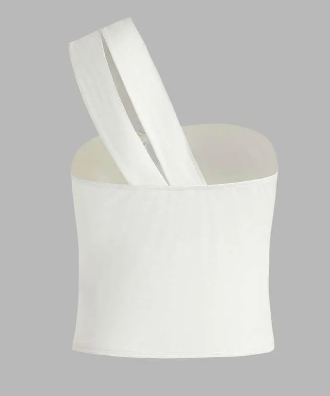 Cider White One Shoulder Tank Top - Image 2