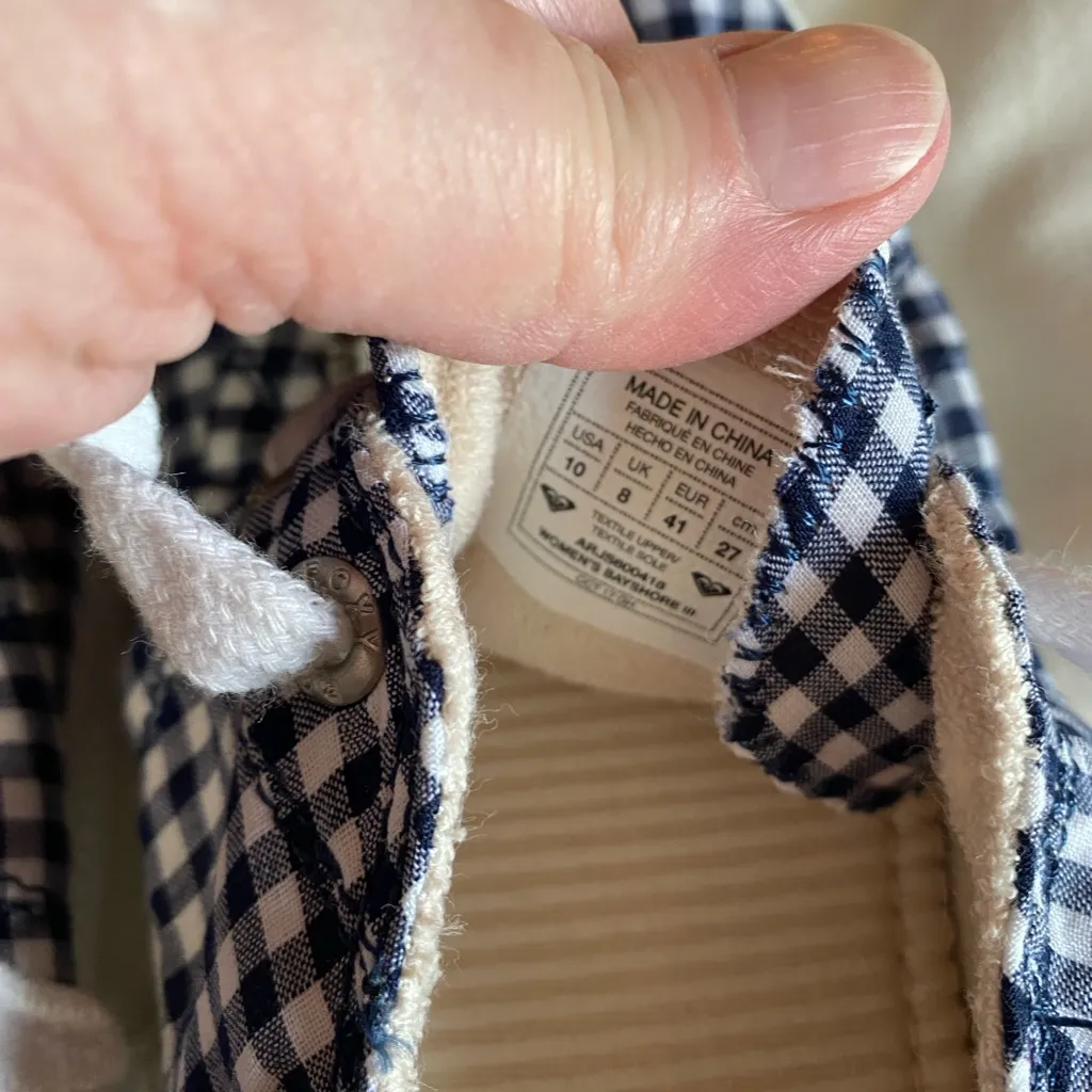 Roxy Navy Checkered Women's Sneakers - Image 6