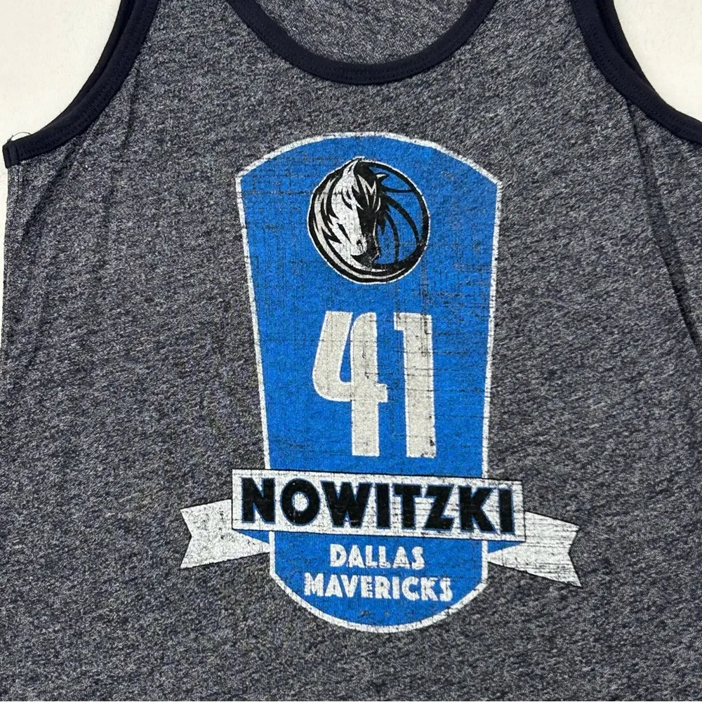 Nba  4 Her Majestic Threads Dallas Mavs Dirk Nowitzki 41 Tank Top Shirt Womens M - Image 2