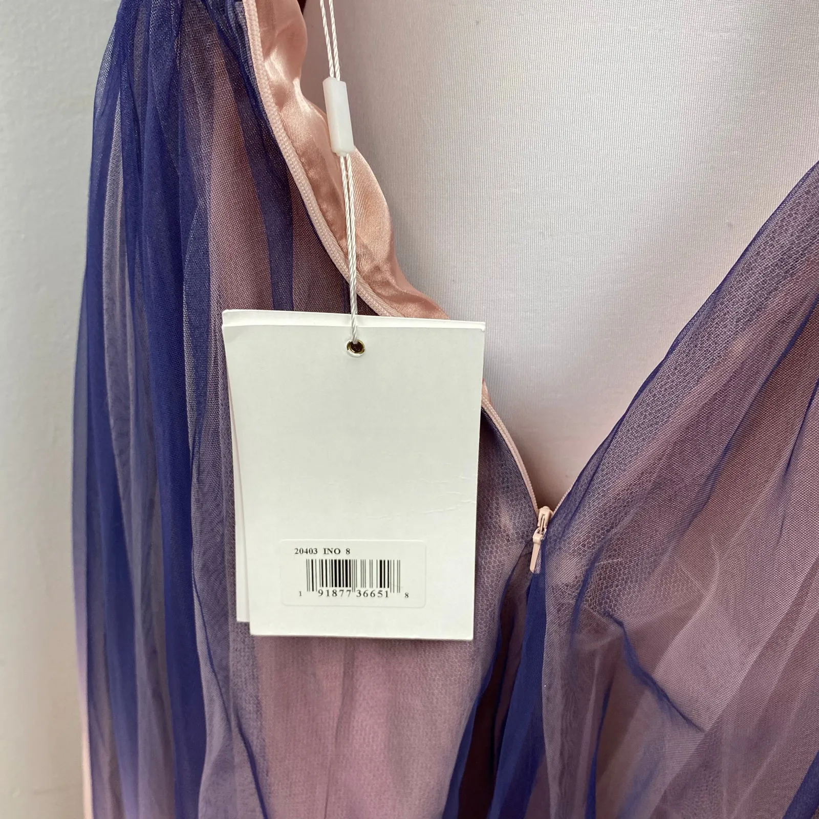 Mac Duggal Tea Length Purple Ombre Tulle Fabric A-Line Dress Size 8 $398 20403 - Image 11