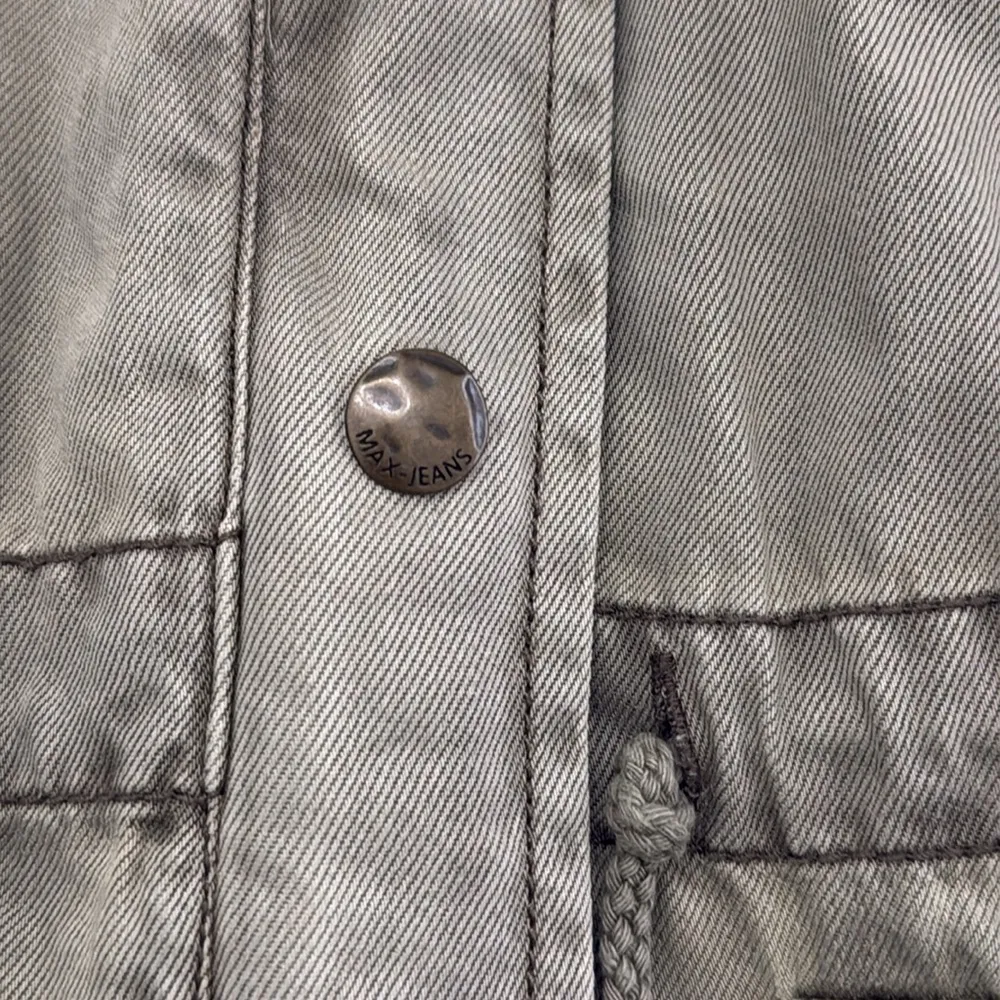 Max Jeans Tencel Military Utility Jacket Olive Green Size medium - Image 3