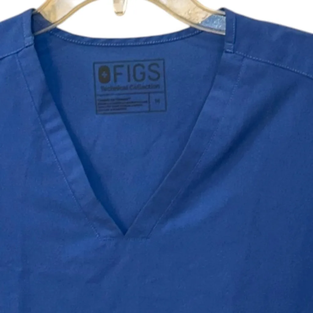 Women's FIGS Catarina Scrub Top Shirt‎ Ceil Blue Medium Medical Healthcare Nurse - Image 2