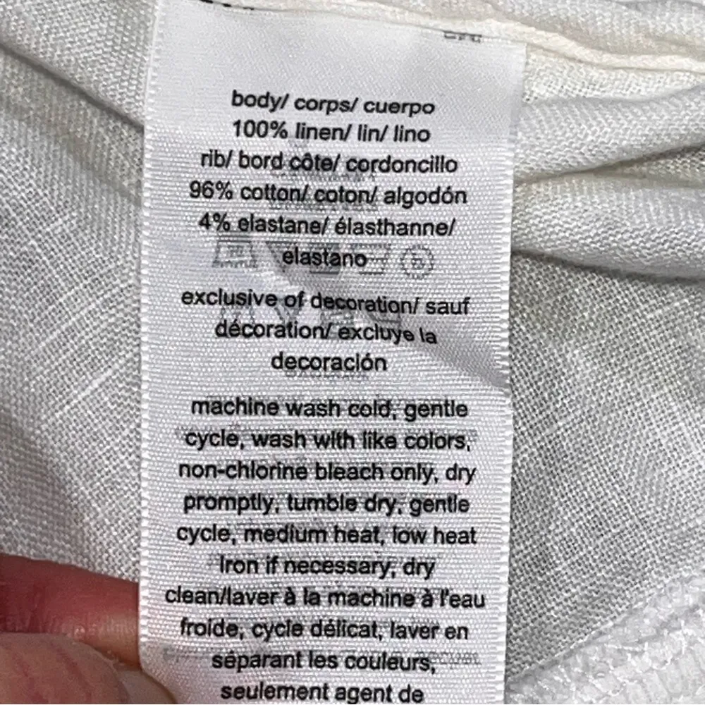 NEW Tommy Hilfiger Women’s White Linen Short Sleeve Zip Side Top Shirt Small - Image 10