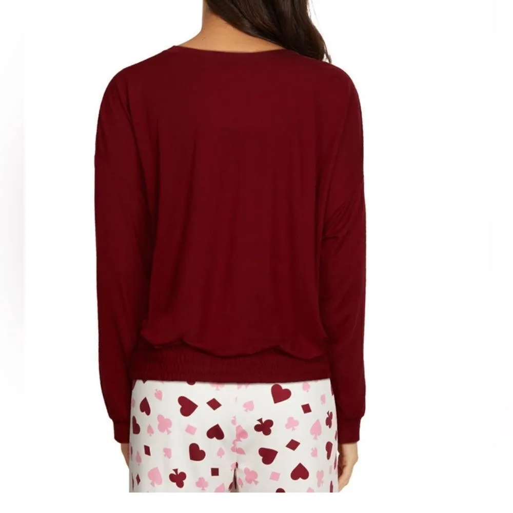 WILDFOX‎ Love's a Gamble Shorty Pajamas Set, 2 Piece, Red Hearts, Large, NWT - Image 5