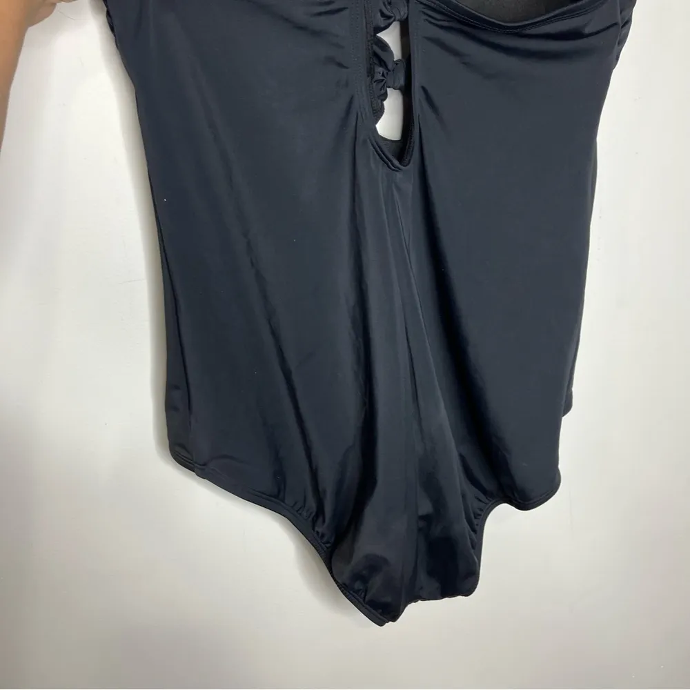 Time and Tru one piece swimsuit with bow details in‎ the front black size 1X - Image 4