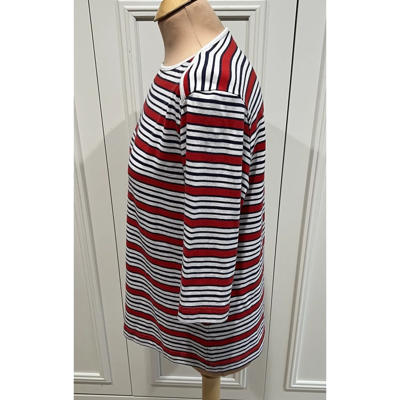 Vtg Jantzen Classics Striped Knit Top Red White Blue Nautical 80s 90s - Image 5