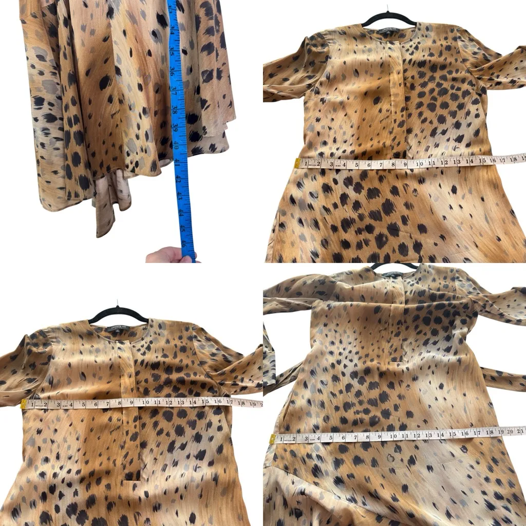 Lafayette 148 Delancy Agave Leopard-print Silk Midi Dress Animal Print XS XSmall - Image 14