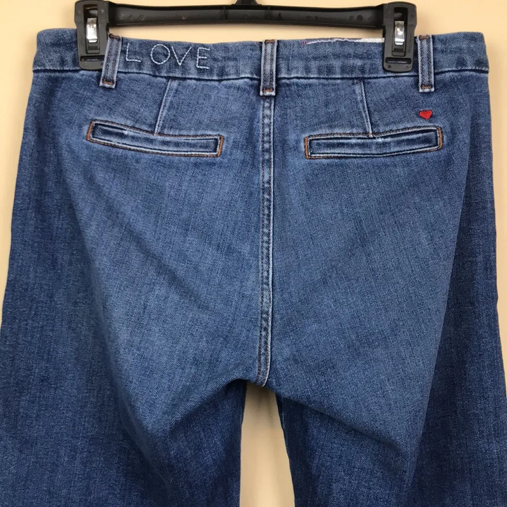 Sundry Women’s Le Soleil Star Print “LOVE” Embroidered Distressed Ankle Jeans - Image 9