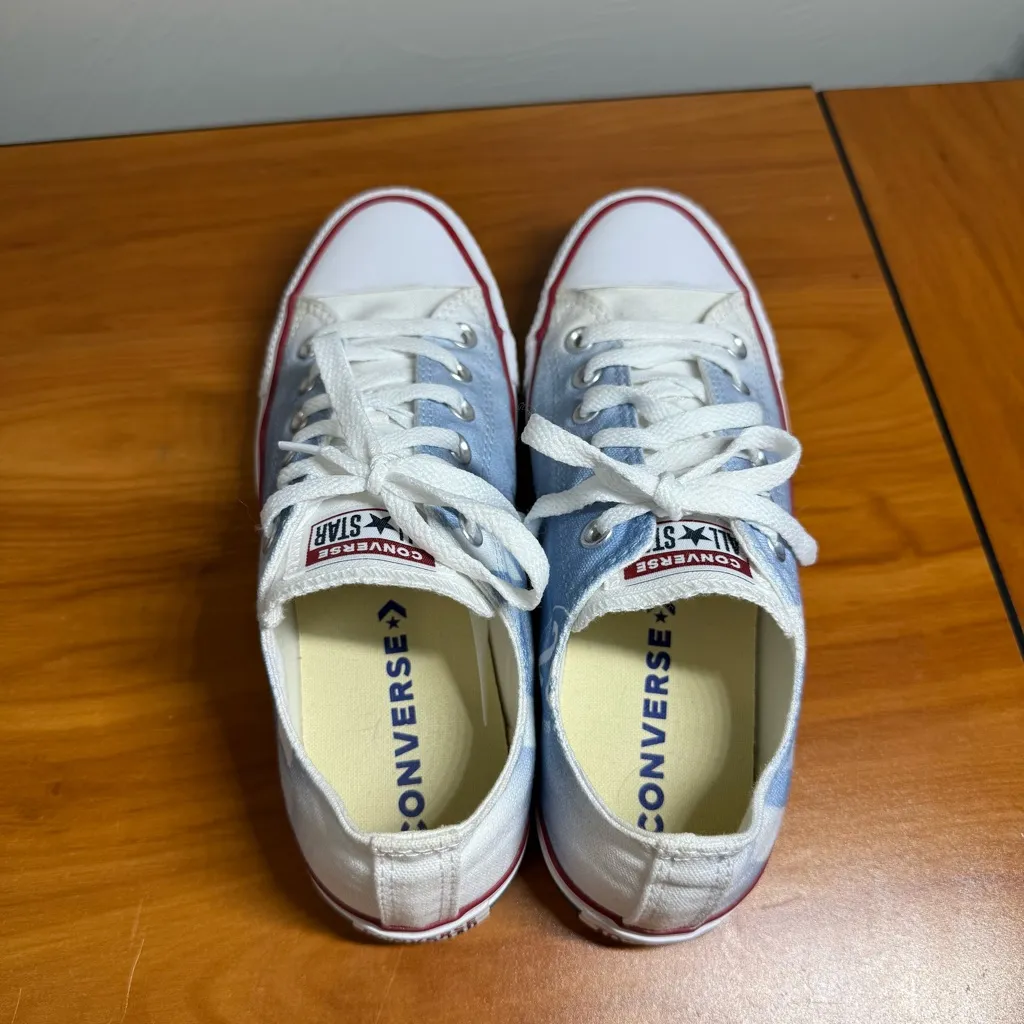 NWOT Converse Chuck Taylor All Star Low Top Canvas Sneaker Blue White Graffiti 8 - Image 5