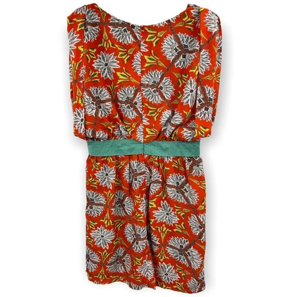 Esley Junior size medium bright orange print dress - Image 3