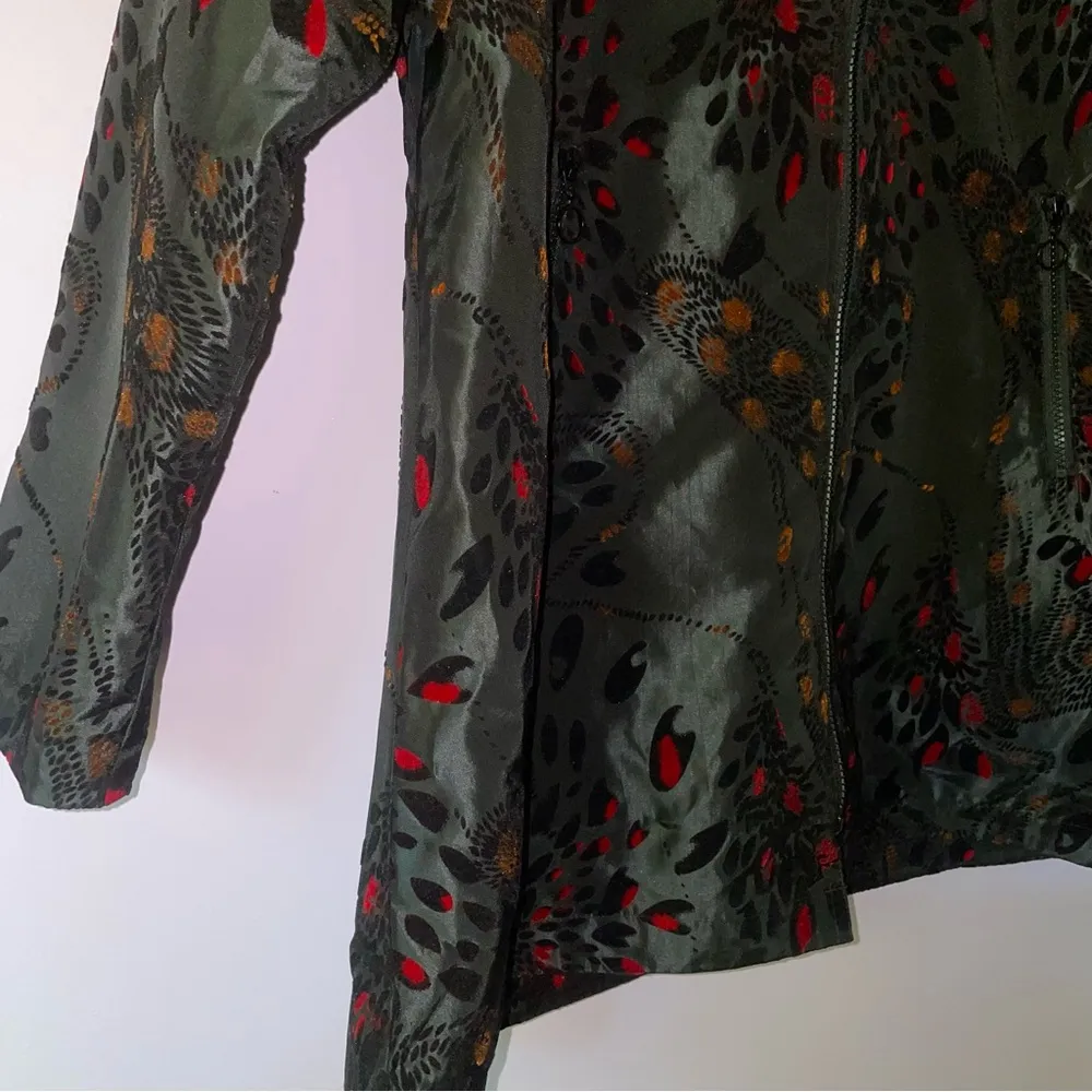 Ubu M Art to Wear Rain Coat Black Burnout Velvet Packable Jacket Size M - Image 3