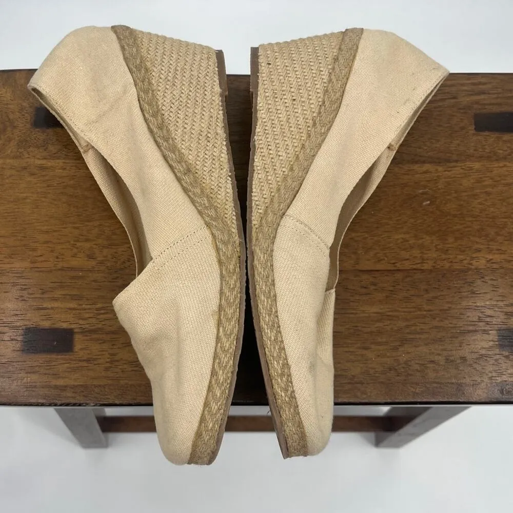 Andre Assous Canvas Expadrilles Womens Shoes Sz 11 Coastal Preppy Slip On Wedge - Image 5