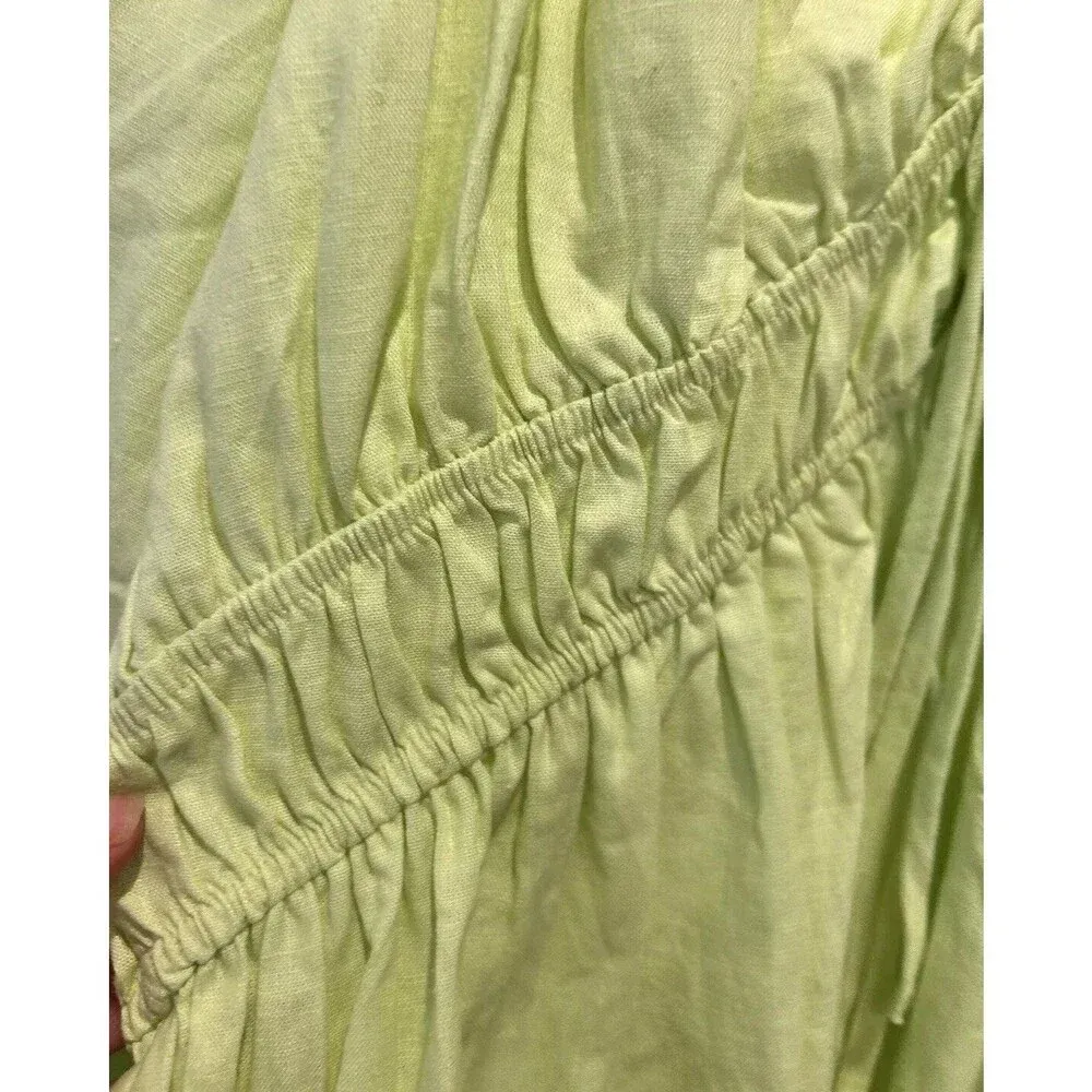 Universal Thread Linen Rayon Top Green Puff‎ Long Sleeve Tie-Front Large NWT - Image 2