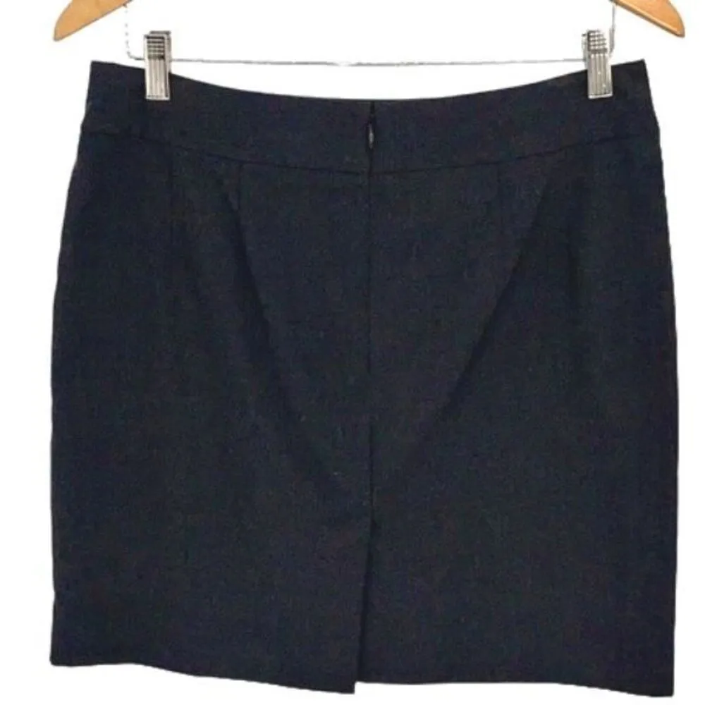 Banana Republic Womens Back Zip Cotton Blend Mini Pencil Skirt Charcoal Size 10P - Image 2