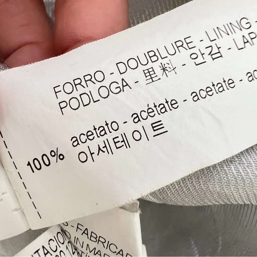 Zara Light Grey Flowing Draped Asymmetrical Loose Blazer Jacket XSMALL - Image 7