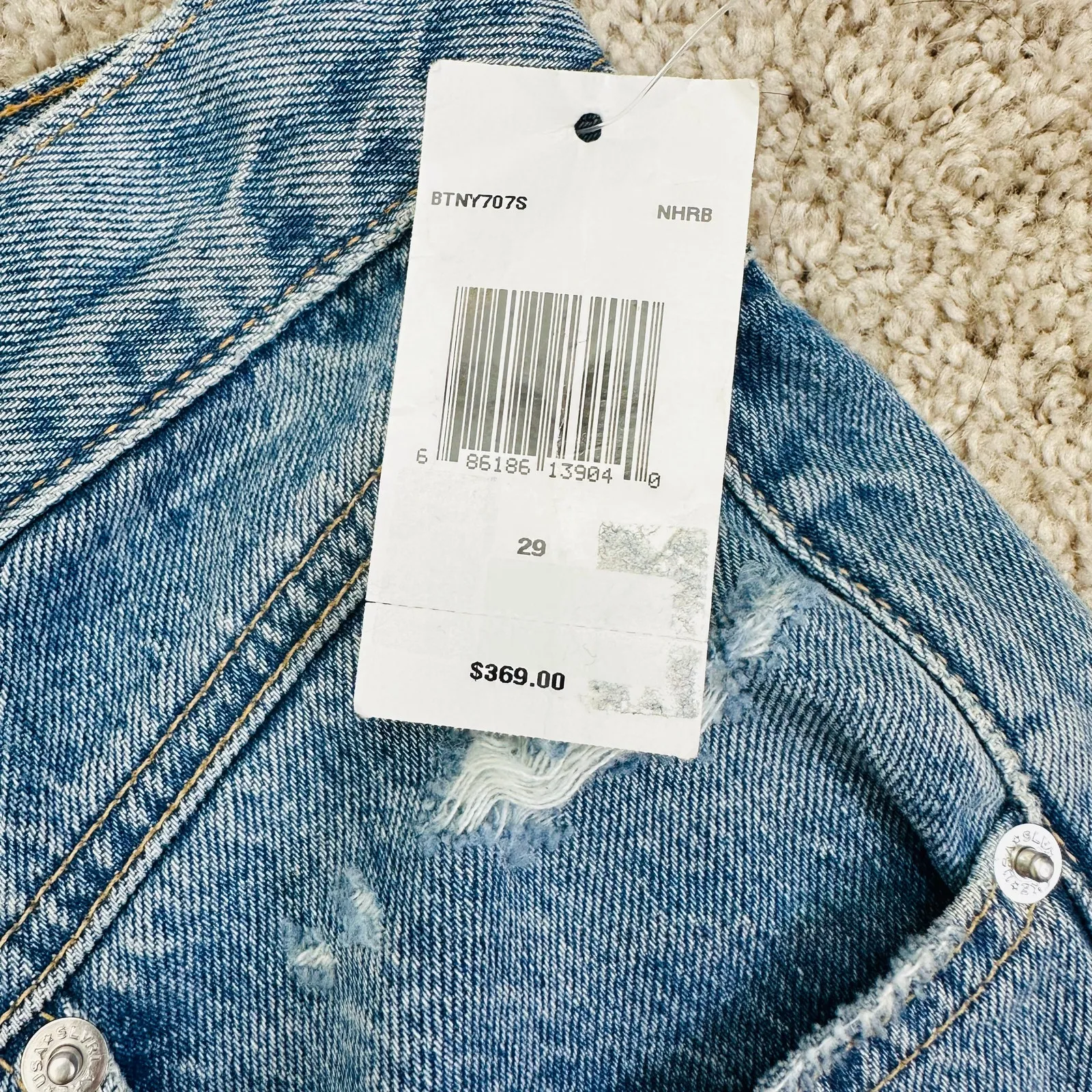 NEW SLVRLAKE Beatnik High Waist Jeans in Nashville Rebel Wash Size 29 Blue - Image 5