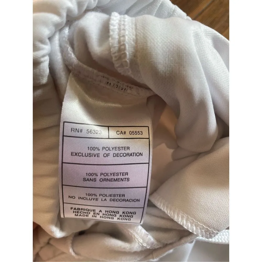 Nike womens pull on track pants white & yellow size large - Image 9