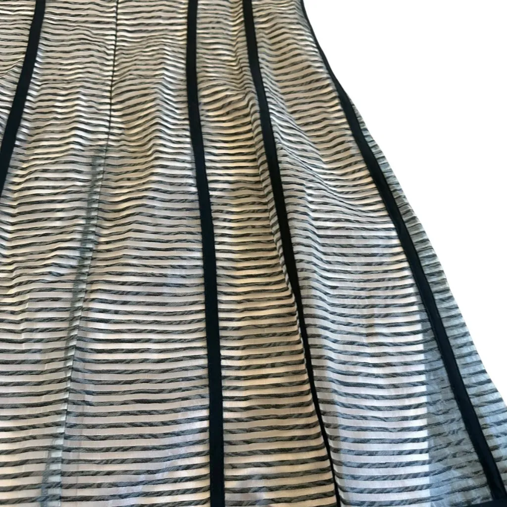 Nanette Lepore Linen Cotton Blend Shift Dress Sheer Pink Black Stripe Size 10 - Image 9