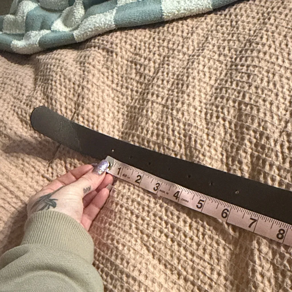 Brown Leather Belt with Gold Buckle - Image 8