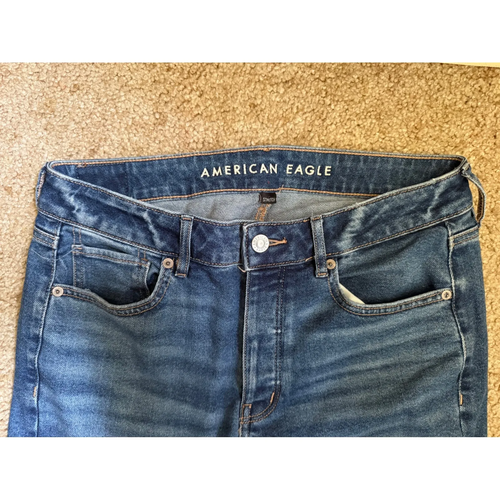 American Eagle Tomgirl Women's Jeans Blue Denim Size 6 Xlong fly zip with button - Image 3