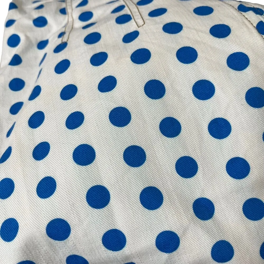 J.W. Anderson Polka Dot Denim Dress Multicolor Shift A Line Stitch Detailing US4 White Size 4 - Image 11