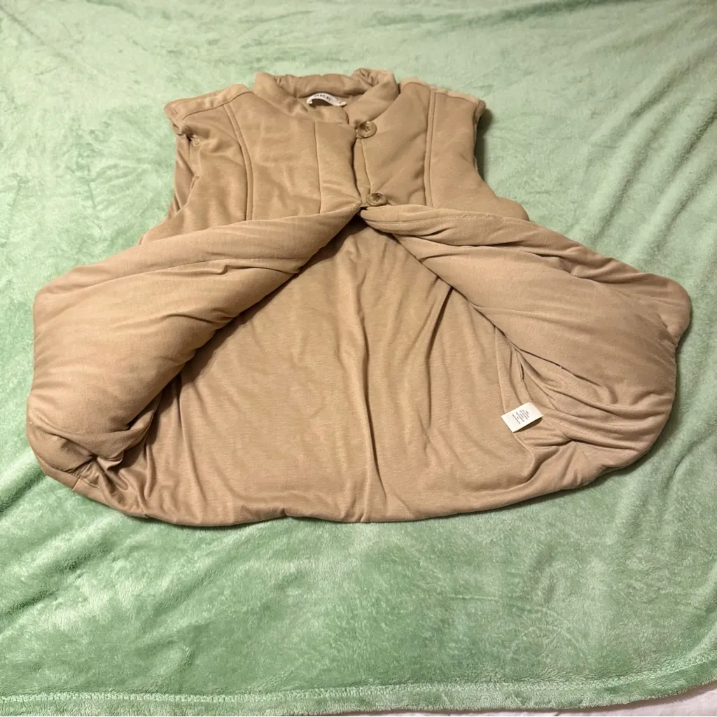 BKE Tan Padded Button Mock Neck Vest – L - Image 4