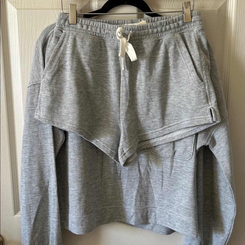 Aerie‎ Women Endless Summer Matching Top & Short Set in Heathered Gray Sz Small - Image 6